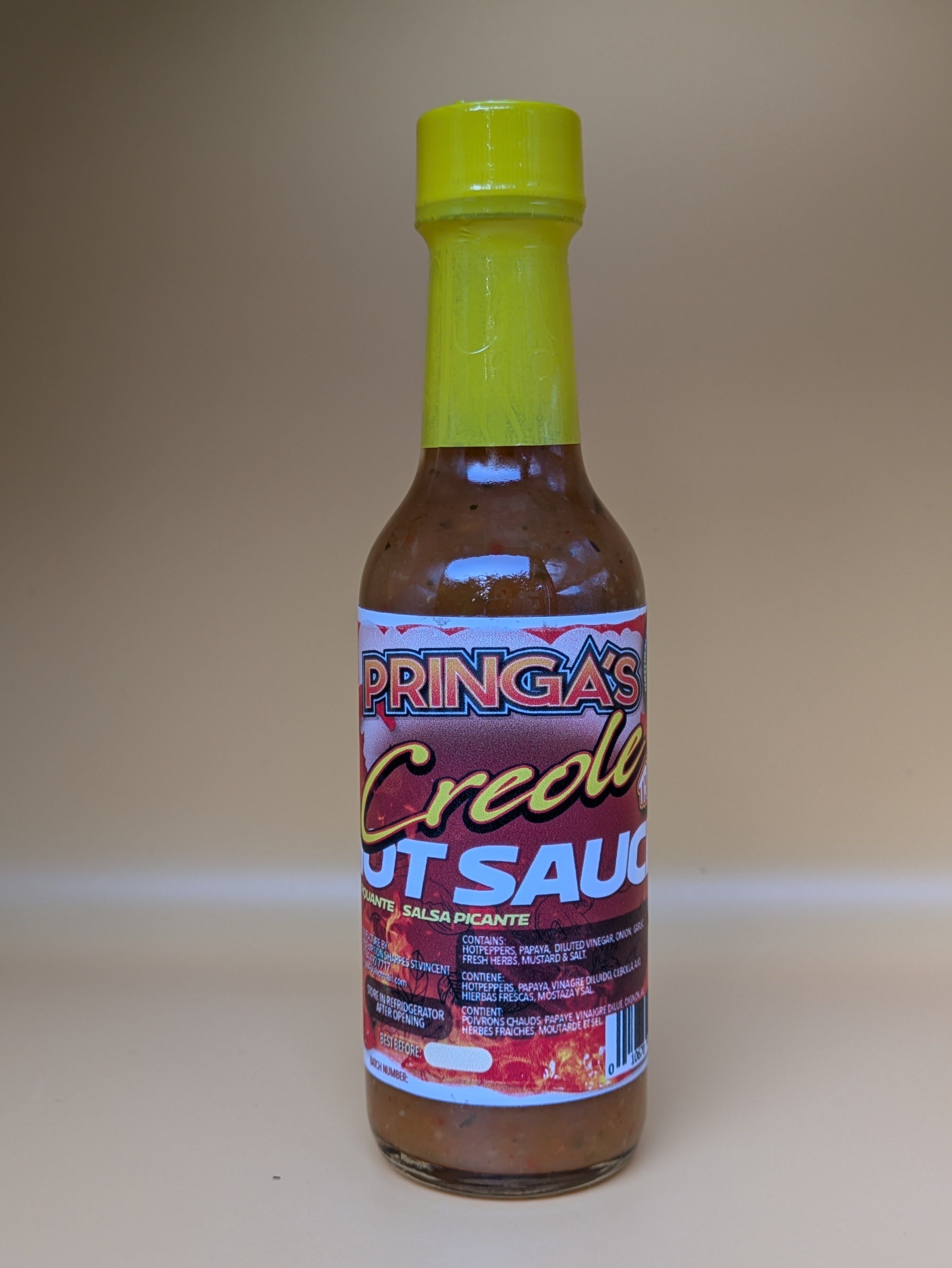 Pringa's Creole Hot Sauce 150ml - Salsa Picante (Mild-Medium Heat)